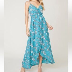 NWT Jack by BB Dakota Cherry Blossom Maxi Bright Slate Dress Size XS